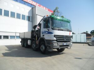 MERCEDES ACTROS 41.46 CON GRU FASSI F365RAXP.25 E CASSONE RIB.LE TRILATERALE