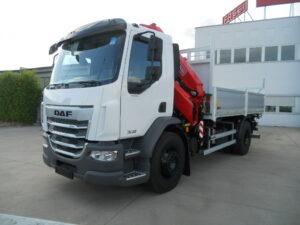 DAF XB 310 FA CON GRU F195AC.1.25 E CASSONE RIB.LE TRILAT.